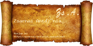 Zsarnai Antónia névjegykártya